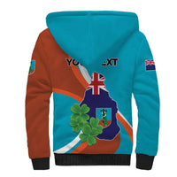 Personalised Montserrat Sherpa Hoodie Gold Harp And Black Cross - Wonder Print Shop