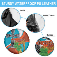 Montserrat Spare Tire Cover Gold Harp And Black Cross - Wonder Print Shop