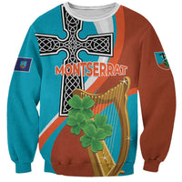 Personalised Montserrat Sweatshirt Gold Harp And Black Cross - Wonder Print Shop