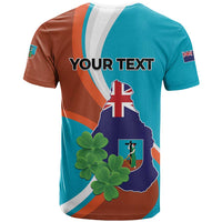 Personalised Montserrat T Shirt Gold Harp And Black Cross - Wonder Print Shop