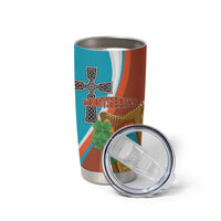 Personalised Montserrat Tumbler Cup Gold Harp And Black Cross - Wonder Print Shop