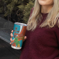 Personalised Montserrat Tumbler Cup Gold Harp And Black Cross - Wonder Print Shop