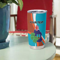 Personalised Montserrat Tumbler Cup Gold Harp And Black Cross - Wonder Print Shop