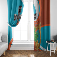 Montserrat Window Curtain Gold Harp And Black Cross - Wonder Print Shop