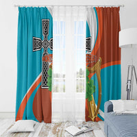 Montserrat Window Curtain Gold Harp And Black Cross - Wonder Print Shop