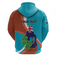 Personalised Montserrat Zip Hoodie Gold Harp And Black Cross - Wonder Print Shop