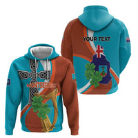 Personalised Montserrat Zip Hoodie Gold Harp And Black Cross - Wonder Print Shop