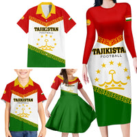Tajikistan Football Family Matching Long Sleeve Bodycon Dress and Hawaiian Shirt Come On Tadzhikistan - Wonder Print Shop