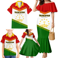 Tajikistan Football Family Matching Mermaid Dress and Hawaiian Shirt Come On Tadzhikistan - Wonder Print Shop