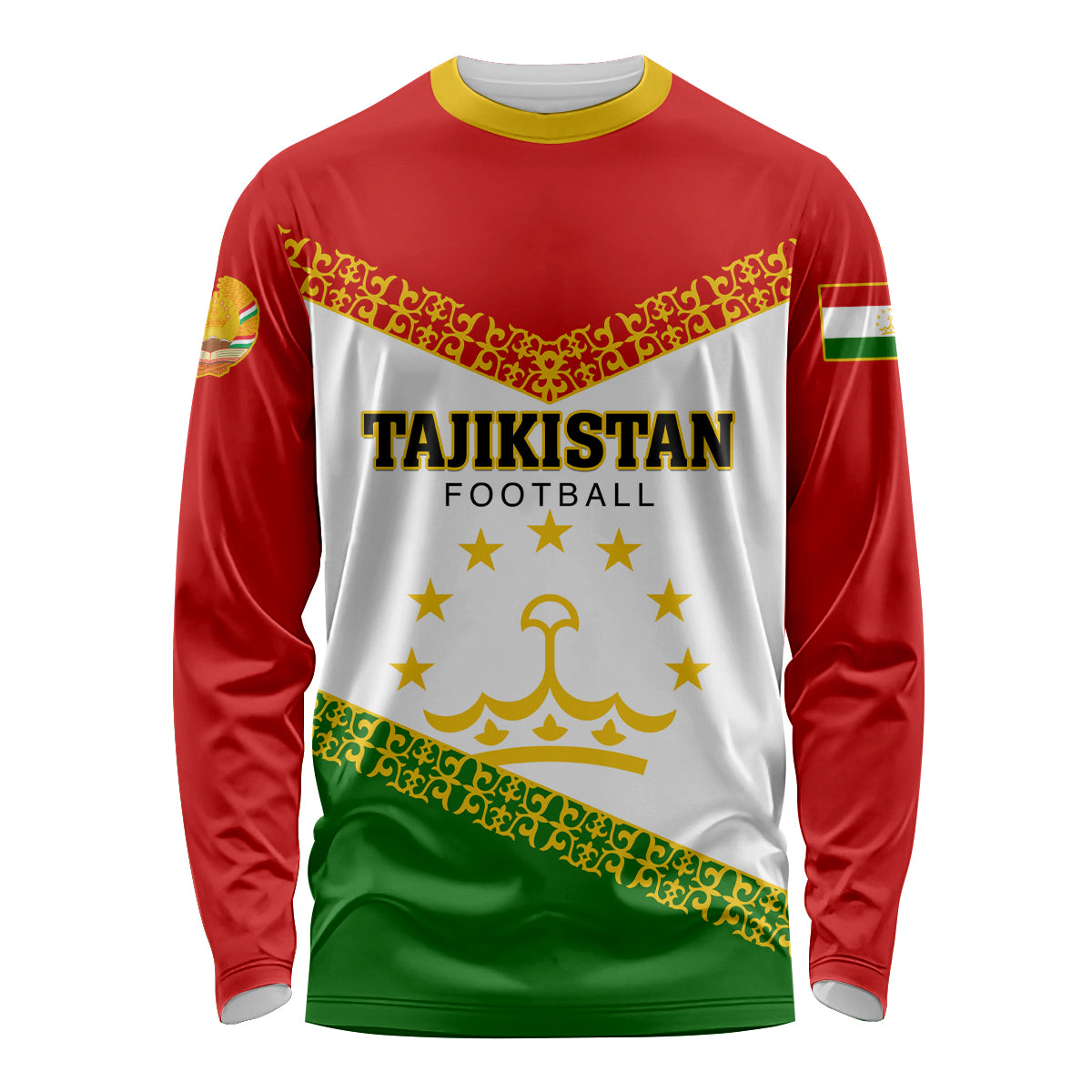 Tajikistan Football Long Sleeve Shirt Come On Tadzhikistan