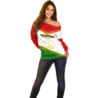 Tajikistan Football Off Shoulder Sweater Come On Tadzhikistan - Wonder Print Shop