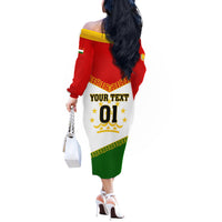 Tajikistan Football Off The Shoulder Long Sleeve Dress Come On Tadzhikistan - Wonder Print Shop