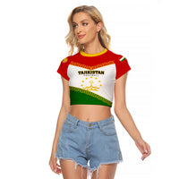 Tajikistan Football Raglan Cropped T Shirt Come On Tadzhikistan - Wonder Print Shop