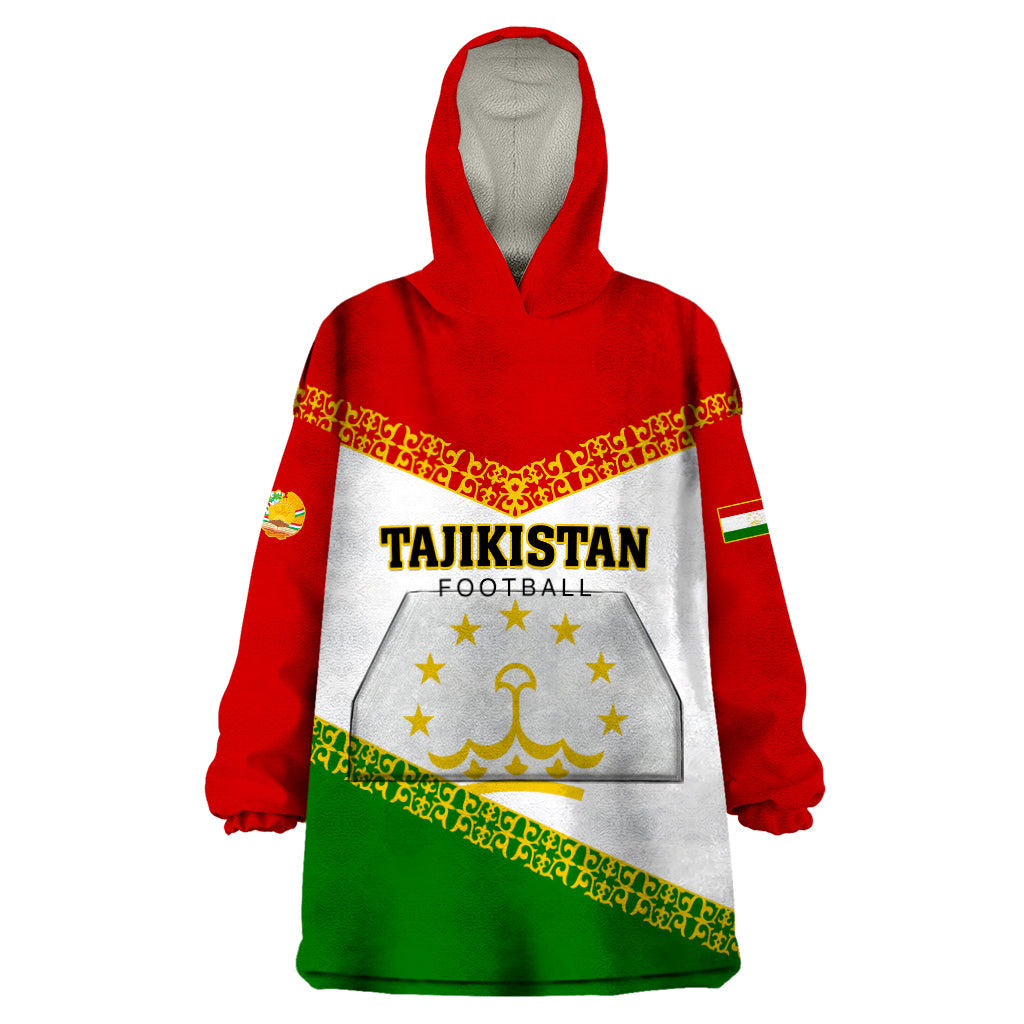 Tajikistan Football Wearable Blanket Hoodie Come On Tadzhikistan