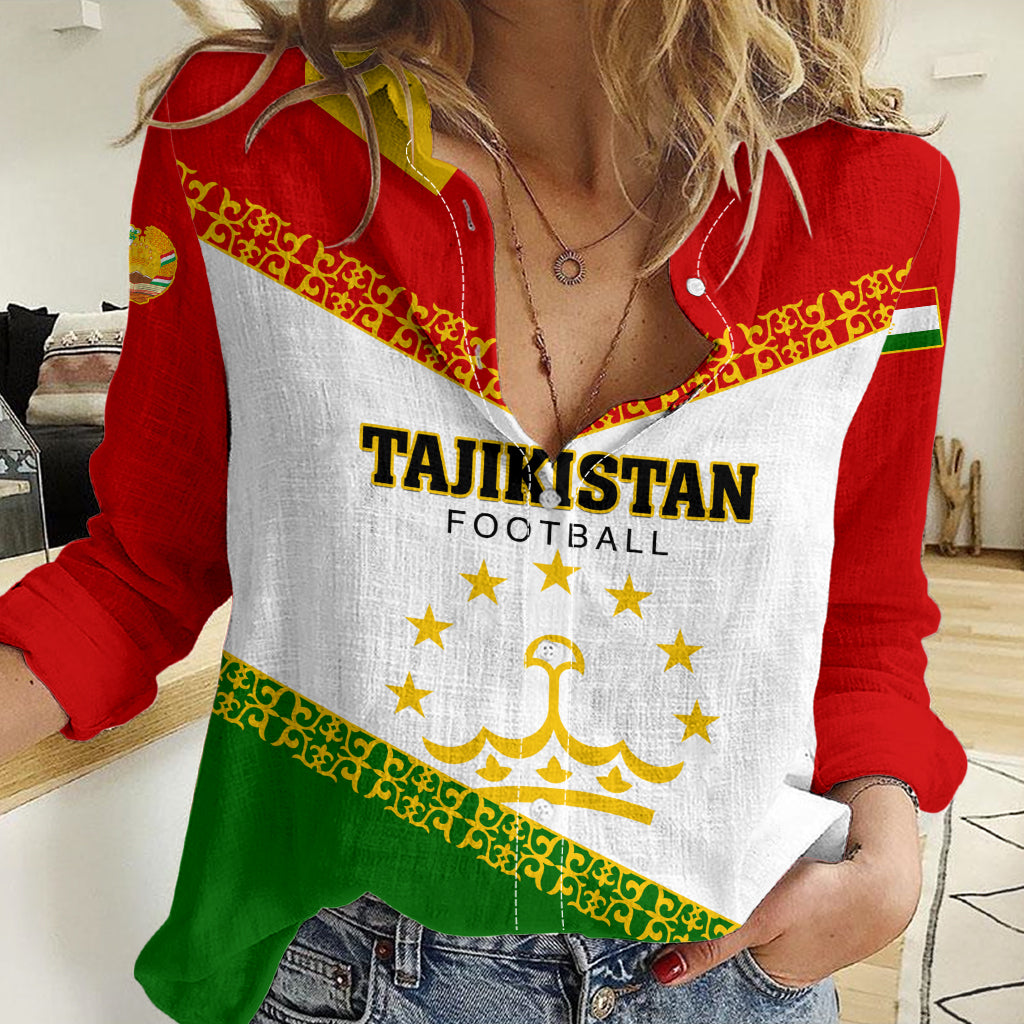 Tajikistan Football Women Casual Shirt Come On Tadzhikistan