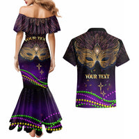 Mardi Gras 2024 Couples Matching Mermaid Dress and Hawaiian Shirt Carnival Mask Special Version - Wonder Print Shop