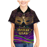 Mardi Gras 2024 Family Matching Mermaid Dress and Hawaiian Shirt Carnival Mask Special Version - Wonder Print Shop