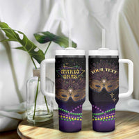 Personalized Mardi Gras Tumbler With Handle Carnival Mask Special Version - Wonder Print Shop