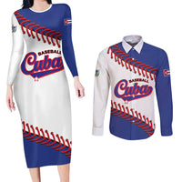 Custom Baseball Cuba 2025 Couples Matching Long Sleeve Bodycon Dress and Long Sleeve Button Shirt Cuba Powerhouse of Baseball