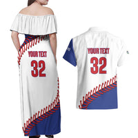 Custom Baseball Cuba 2025 Couples Matching Off Shoulder Maxi Dress and Hawaiian Shirt Cuba Powerhouse of Baseball