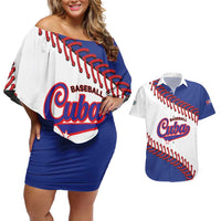 Custom Baseball Cuba 2025 Couples Matching Off Shoulder Short Dress and Hawaiian Shirt Cuba Powerhouse of Baseball