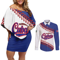 Custom Baseball Cuba 2025 Couples Matching Off Shoulder Short Dress and Long Sleeve Button Shirt Cuba Powerhouse of Baseball