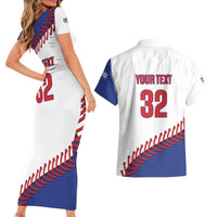 Custom Baseball Cuba 2025 Couples Matching Short Sleeve Bodycon Dress and Hawaiian Shirt Cuba Powerhouse of Baseball