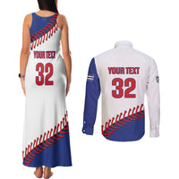 Custom Baseball Cuba 2025 Couples Matching Tank Maxi Dress and Long Sleeve Button Shirt Cuba Powerhouse of Baseball
