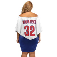 Custom Baseball Cuba 2025 Family Matching Off Shoulder Short Dress and Hawaiian Shirt Cuba Powerhouse of Baseball