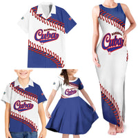 Custom Baseball Cuba 2025 Family Matching Tank Maxi Dress and Hawaiian Shirt Cuba Powerhouse of Baseball