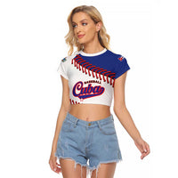 Custom Baseball Cuba 2025 Raglan Cropped T Shirt Cuba Powerhouse of Baseball