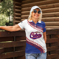Custom Baseball Cuba 2025 Women Polo Shirt Cuba Powerhouse of Baseball