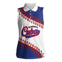 Custom Baseball Cuba 2025 Women Sleeveless Polo Shirt Cuba Powerhouse of Baseball