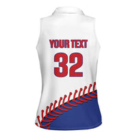 Custom Baseball Cuba 2025 Women Sleeveless Polo Shirt Cuba Powerhouse of Baseball