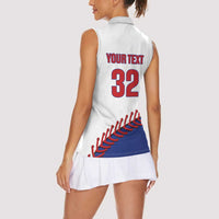 Custom Baseball Cuba 2025 Women Sleeveless Polo Shirt Cuba Powerhouse of Baseball