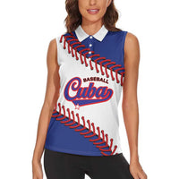 Custom Baseball Cuba 2025 Women Sleeveless Polo Shirt Cuba Powerhouse of Baseball