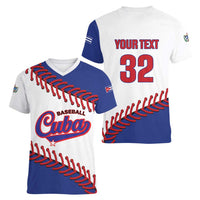 Custom Baseball Cuba 2025 Women V-Neck T-Shirt Cuba Powerhouse of Baseball