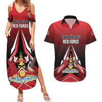 Custom Cricket Trinidad and Tobago Red Force Couples Matching Summer Maxi Dress and Hawaiian Shirt Go Champion