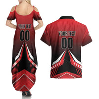 Custom Cricket Trinidad and Tobago Red Force Couples Matching Summer Maxi Dress and Hawaiian Shirt Go Champion