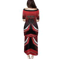 Custom Cricket Trinidad and Tobago Red Force Family Matching Puletasi and Hawaiian Shirt Go Champion