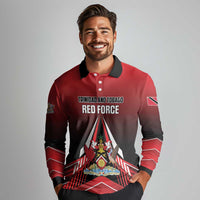 Custom Cricket Trinidad and Tobago Red Force Long Sleeve Polo Shirt Go Champion
