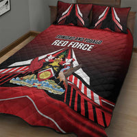 Custom Cricket Trinidad and Tobago Red Force Quilt Bed Set Go Champion
