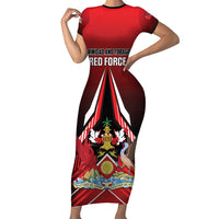 Custom Cricket Trinidad and Tobago Red Force Short Sleeve Bodycon Dress Go Champion
