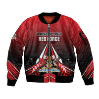 Custom Cricket Trinidad and Tobago Red Force Sleeve Zip Bomber Jacket Go Champion