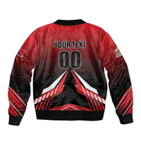 Custom Cricket Trinidad and Tobago Red Force Sleeve Zip Bomber Jacket Go Champion