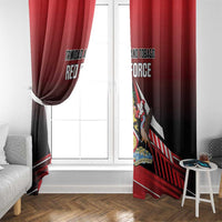 Custom Cricket Trinidad and Tobago Red Force Window Curtain Go Champion