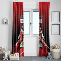 Custom Cricket Trinidad and Tobago Red Force Window Curtain Go Champion