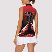 Custom Cricket Trinidad and Tobago Red Force Women Sleeveless Polo Shirt Go Champion