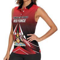 Custom Cricket Trinidad and Tobago Red Force Women Sleeveless Polo Shirt Go Champion