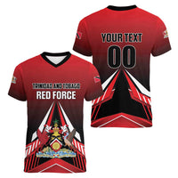Custom Cricket Trinidad and Tobago Red Force Women V-Neck T-Shirt Go Champion